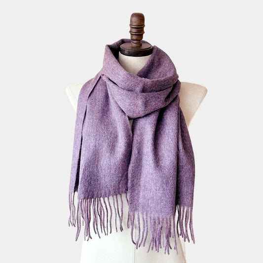 Pure Merino Wool Scarf | Long scarf with tassels | 4 Colors