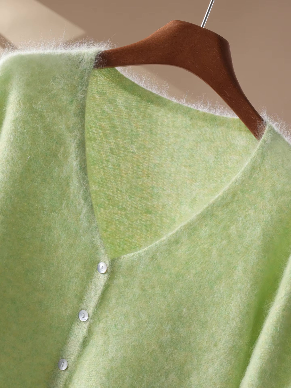 Brushed cashmere cardigan
