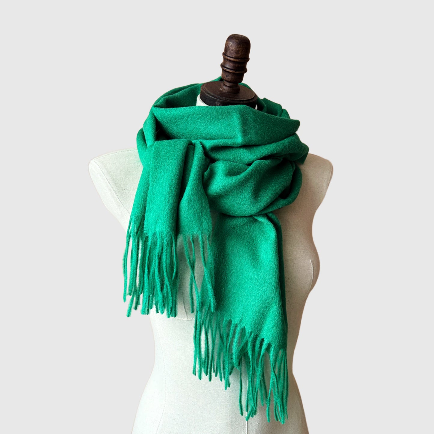 100% Merino Wool Scarf | Long scarf with tassels | 4 Colors