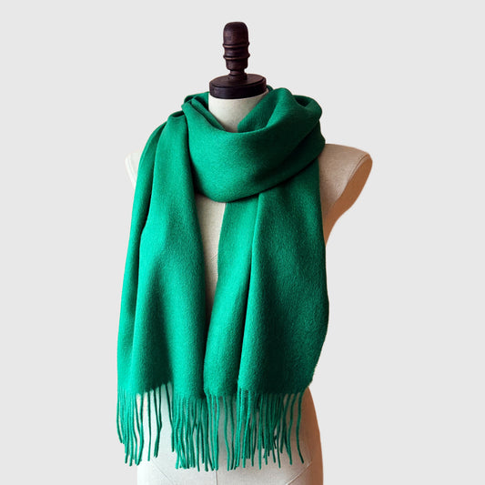 100% Merino Wool Scarf | Long scarf with tassels | 4 Colors