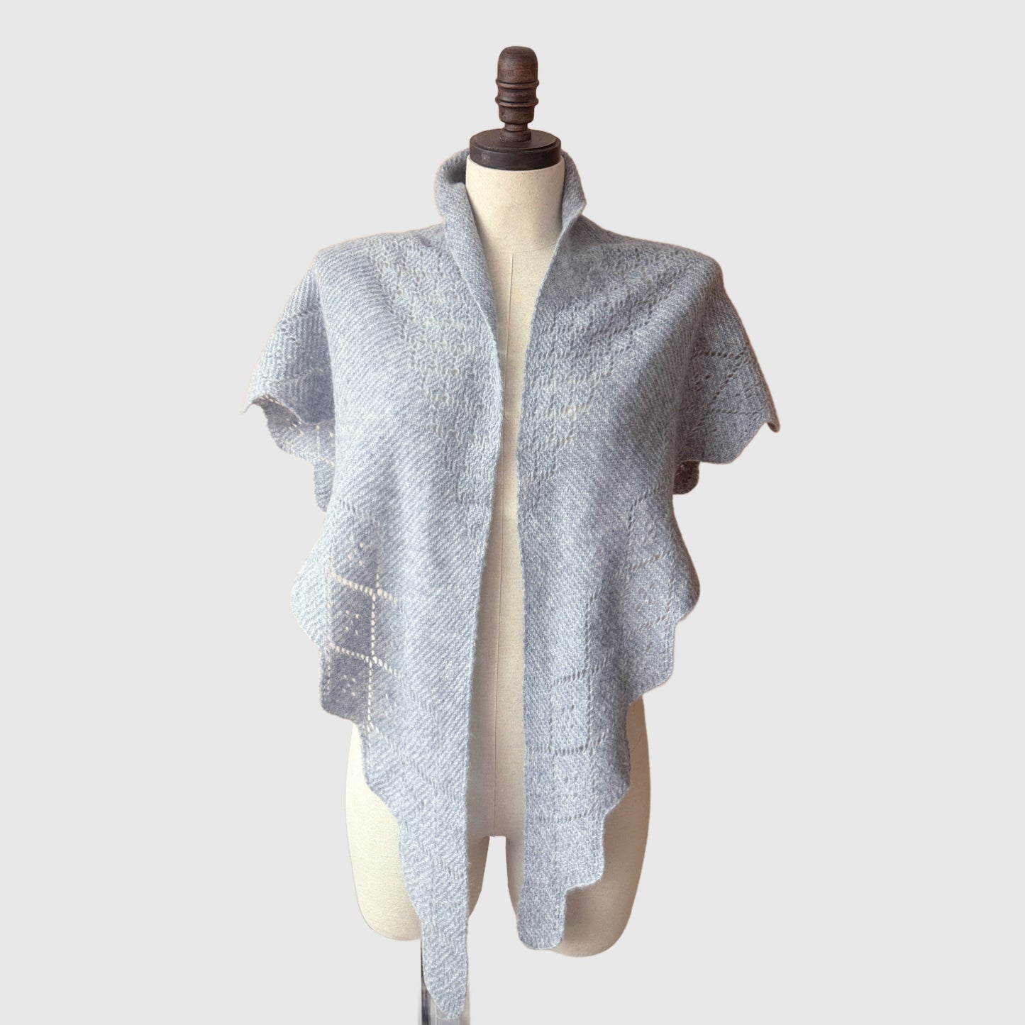 Natural Cashmere triangle shawl | Scalloped Edge Wrap | 5 Colors