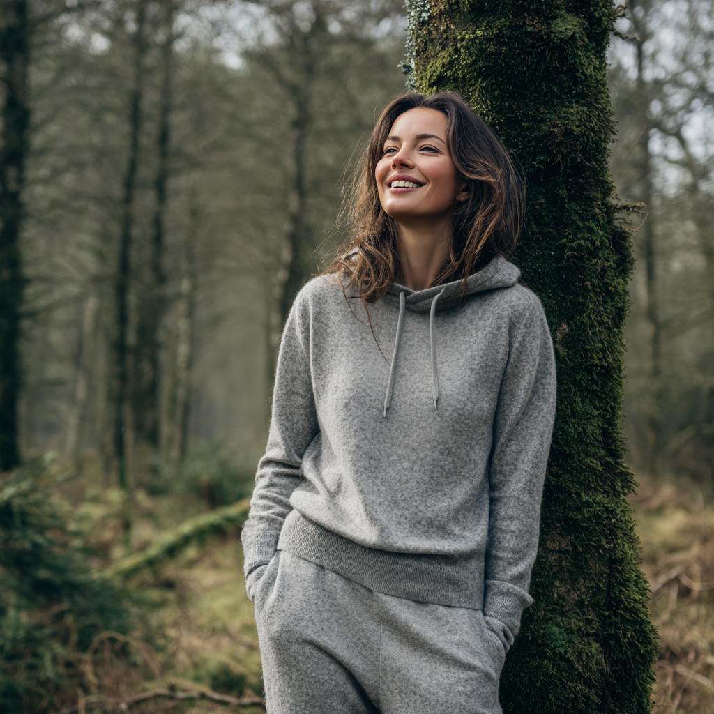 Cashmere hoodie and jogging pants set | 4 Colors | Women's Cashmere Loungewear