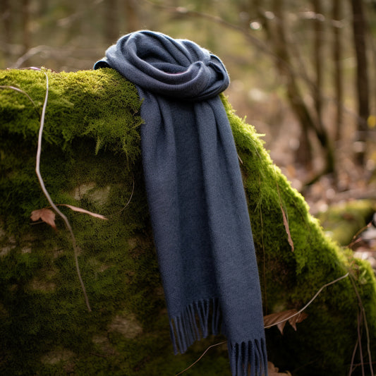 Charcoal Grey Lambswool scarf | Long Wool Wrap