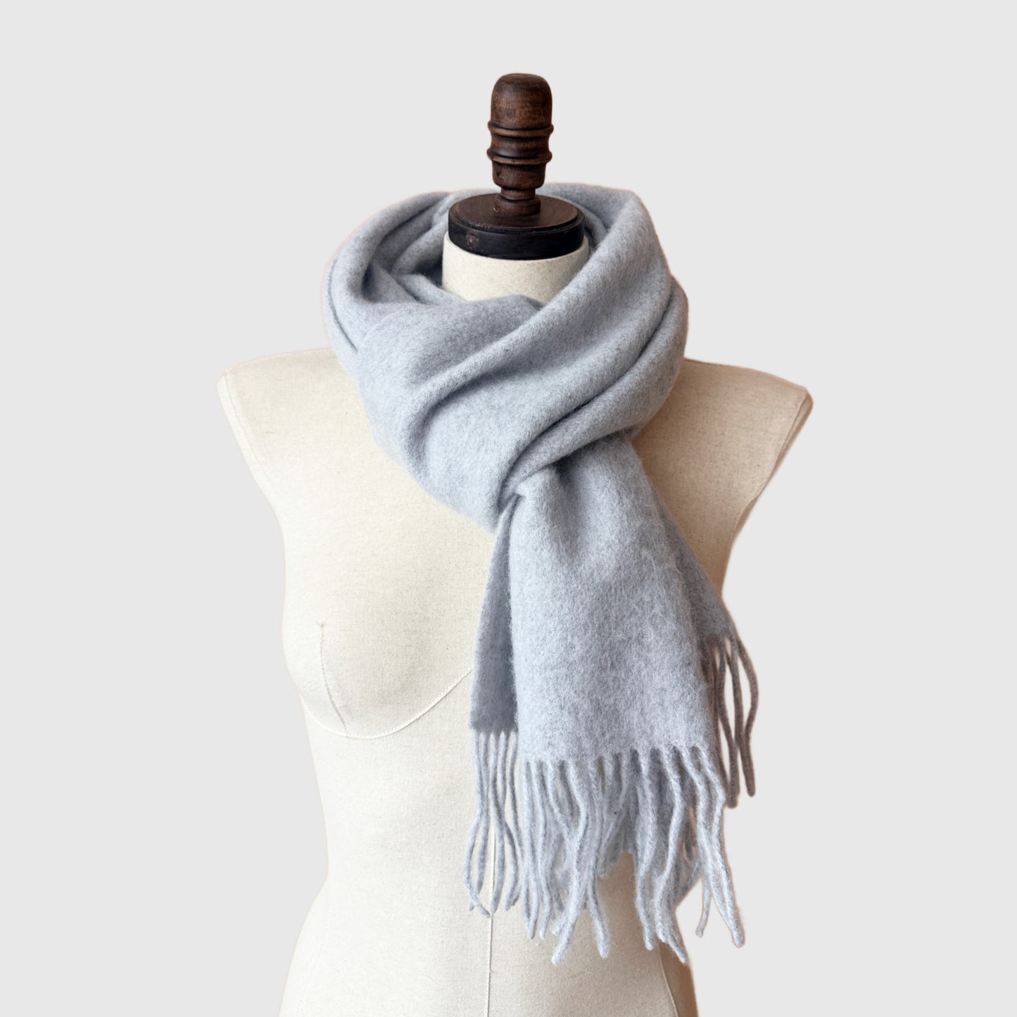 Monotone Merino Wool Scarf | Long scarf with tassels | 4 Colors