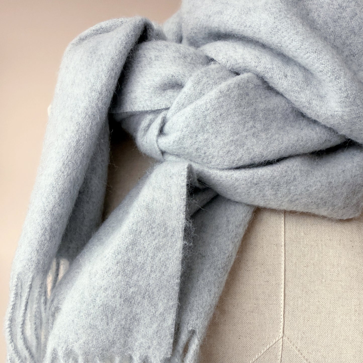 Monotone Merino Wool Scarf | Long scarf with tassels | 4 Colors