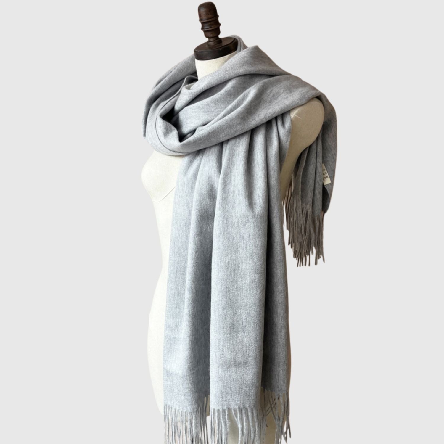 grey wool scarf | lambs wool scarf | long wool winter scarf