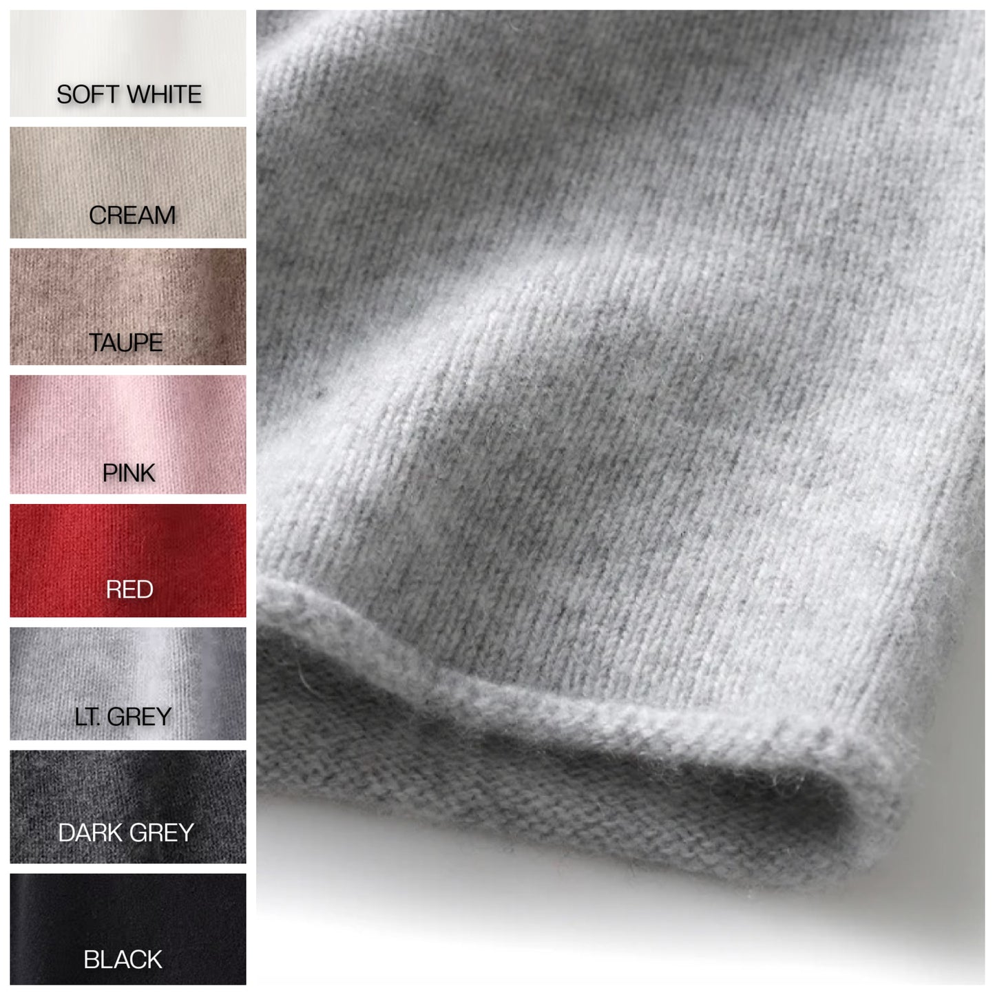 Thin Cashmere beanie with rolled hem | 8 Colors