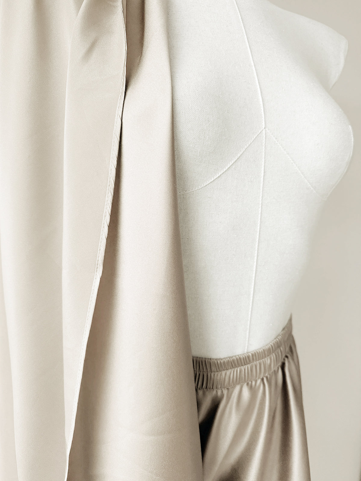 Natural Silk skirt  | Cinched mulberry silk flared skirt