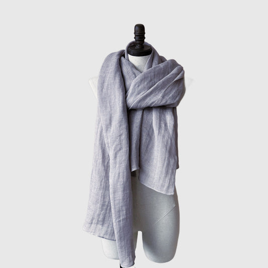 natural extra large pure linen scarf
