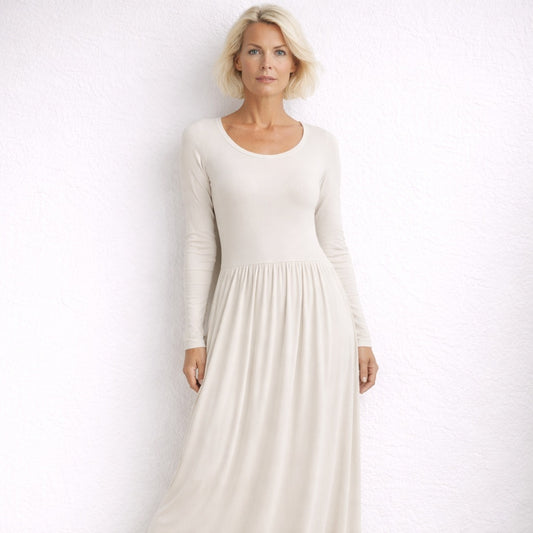 Maxi scoop neck dress  - organic cotton or wool