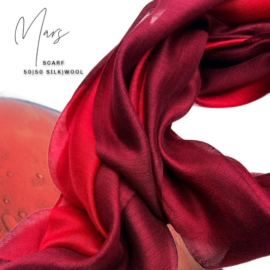 Mars Scarf Silk Wool | Gradient Ombré Scarf