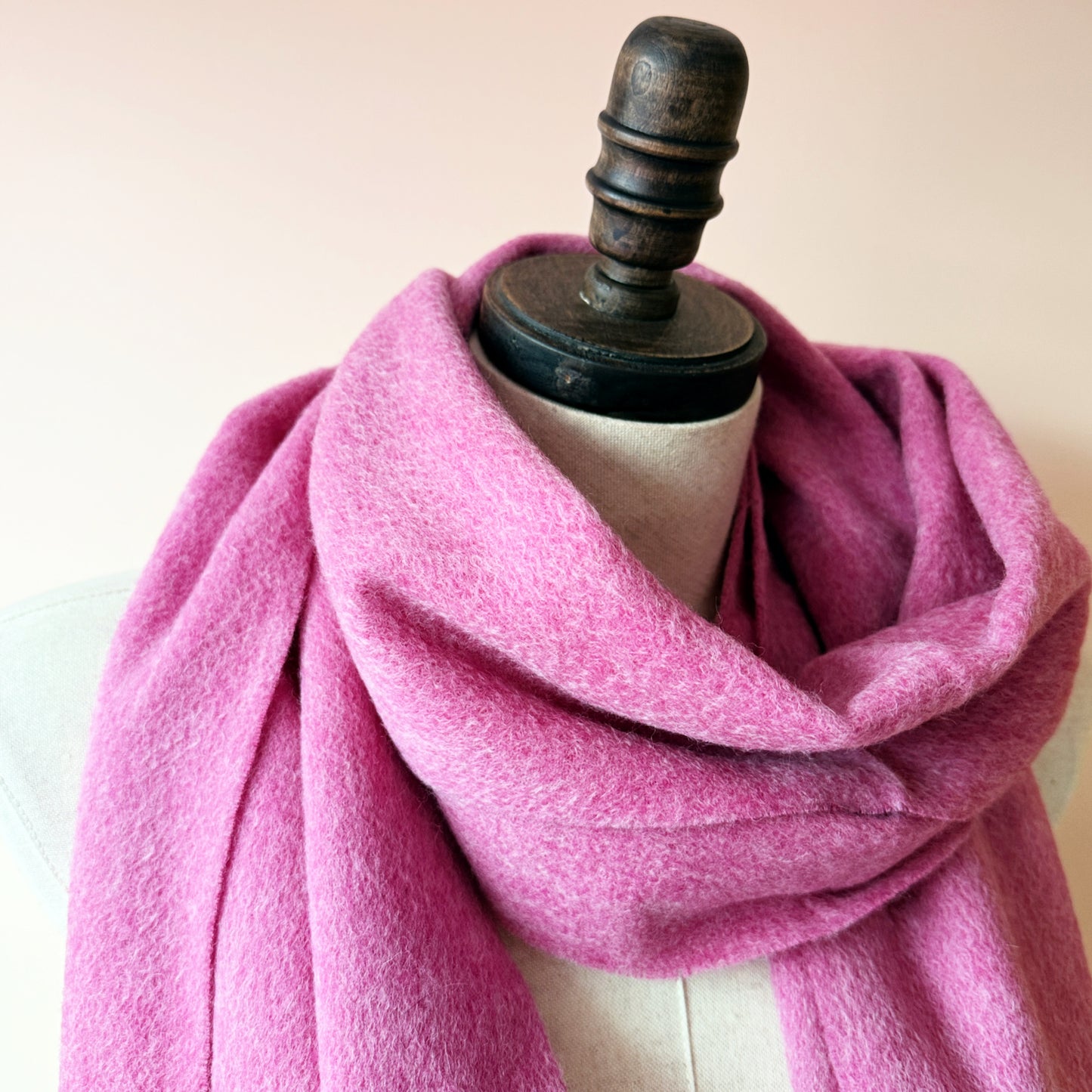 Pink and Red Merino Wool Scarf | Long scarf with tassels | 4 Colors