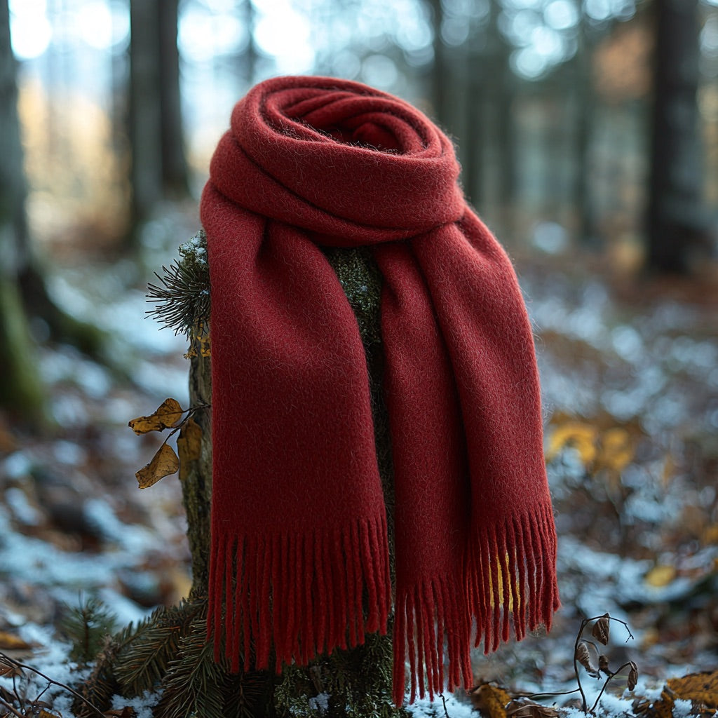 Red Knit Scarf Red Winter Scarves Winter Scarf Red Wool Scarf