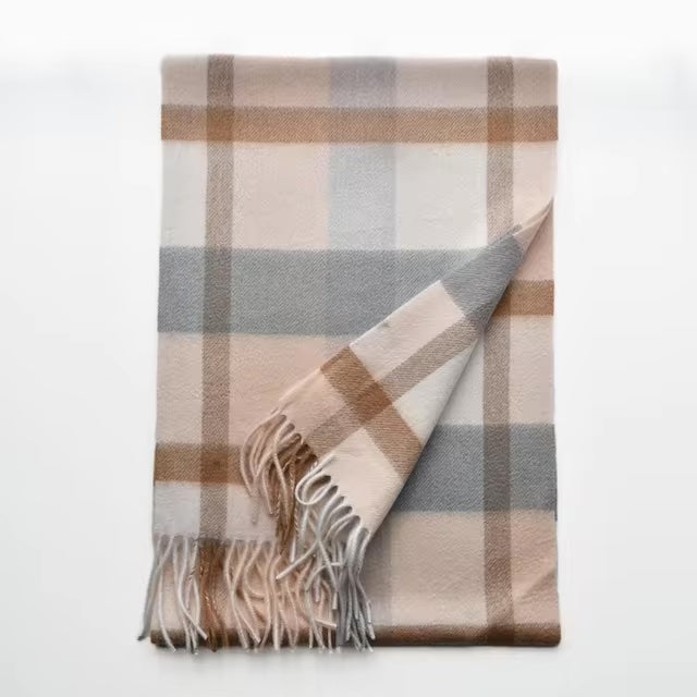 Pastel plaid cashmere scarf | Cashmere Accessories by Econica