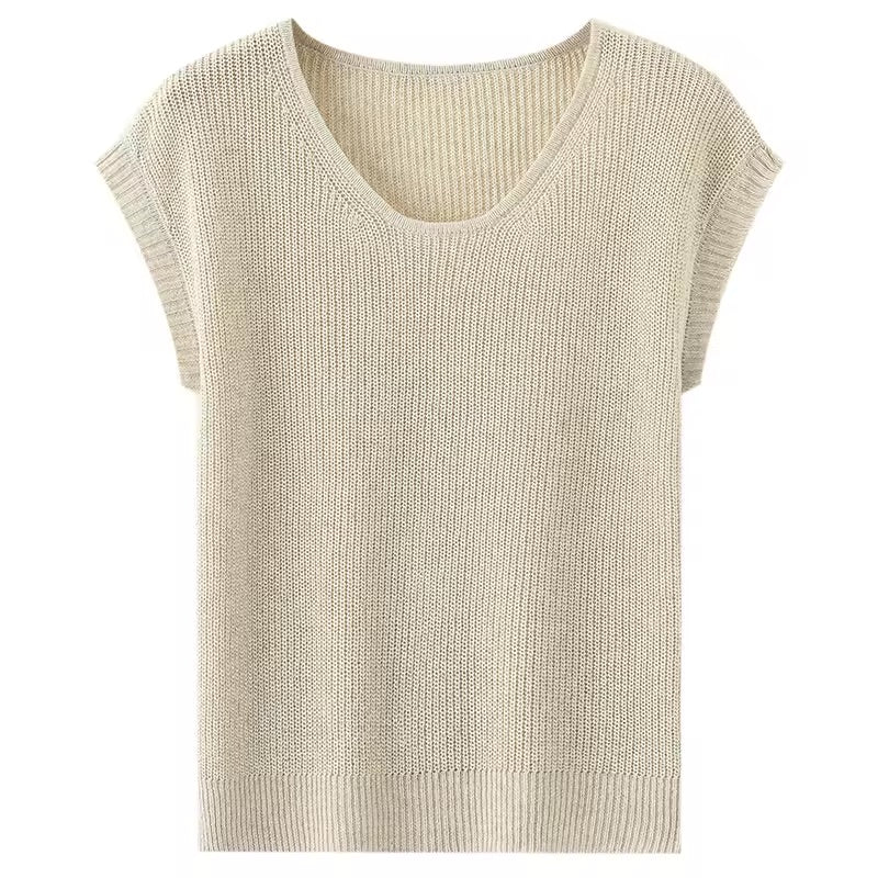 Linen summer top with slouchy shoulders | 6 Colors | Women’s linen knitwear