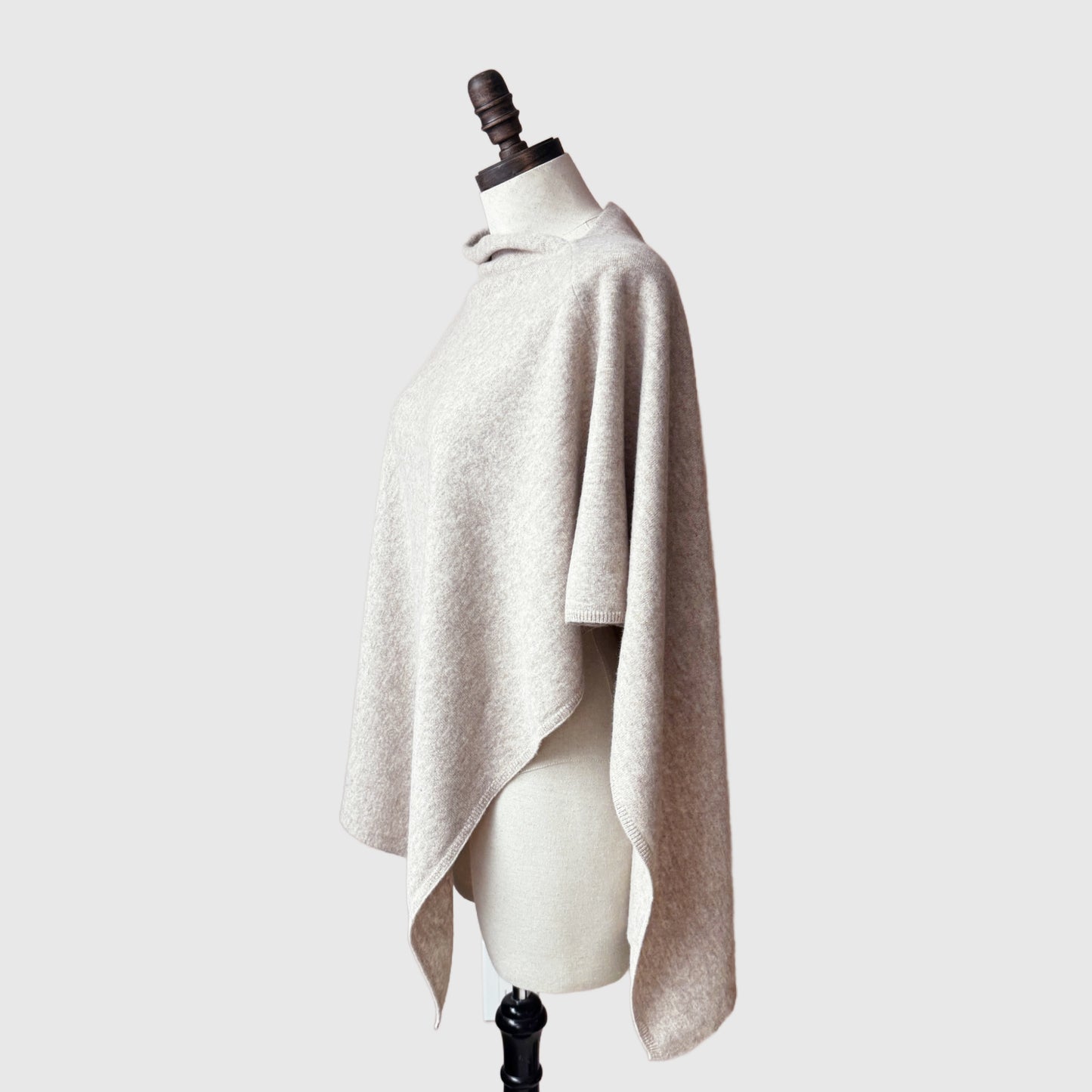 CLEARANCE Merino Wool Pullover Poncho in Natural
