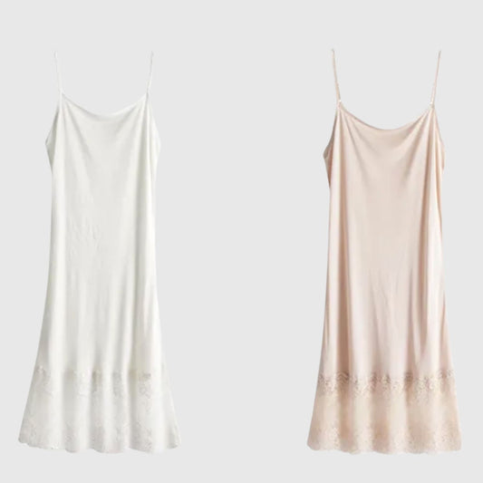 Silk Slip Dress with lace hem | 3 colors
