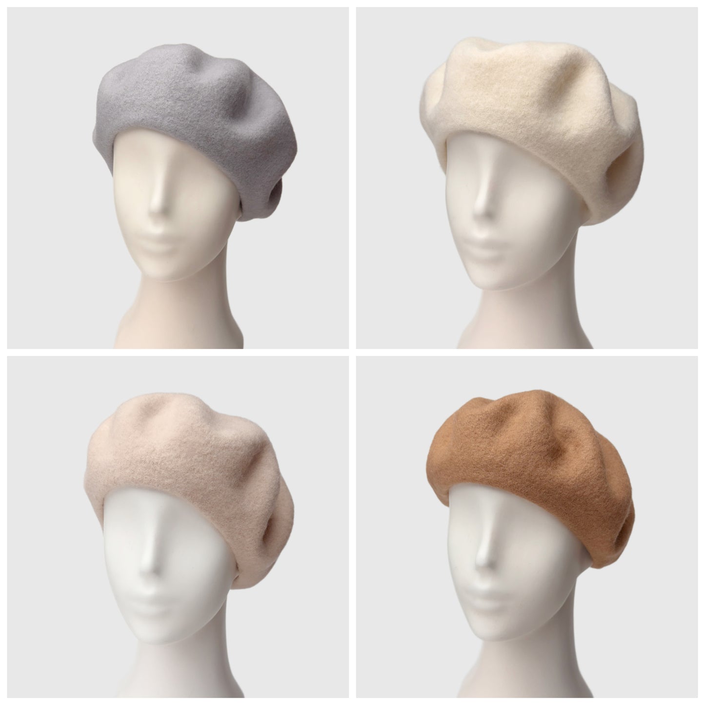 French Style Wool Beret | Merino Wool Hat | 4 Neutral Colors