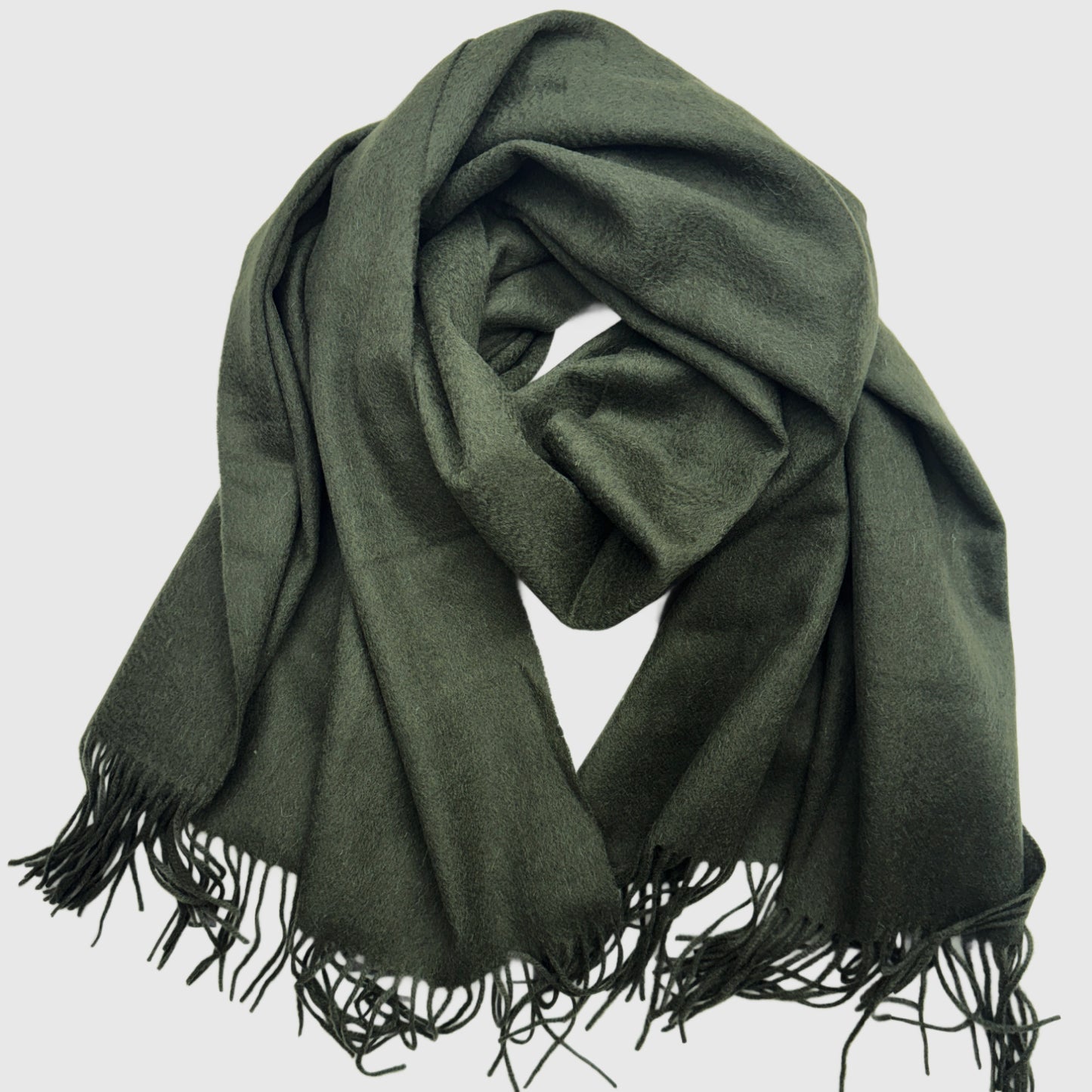 CLEARANCE Oversized lambswool scarf in Olive Green