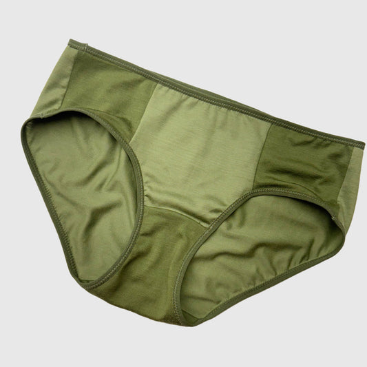 Olive Green Merino Wool hipster underwear Medium | Ready-To-Ship