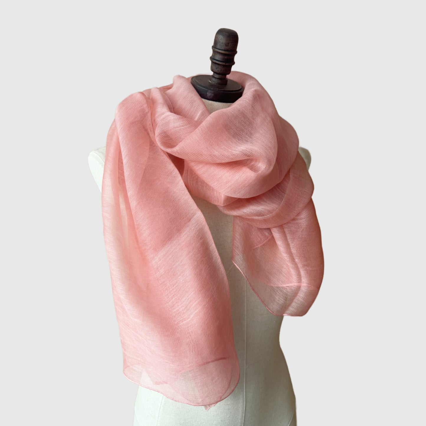 Pale Pink Silk Wool shawl | Large lightweight wrap scarf