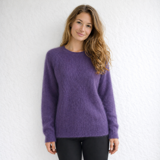 Purple Grape Brushed cashmere pullover top | Small/Medium