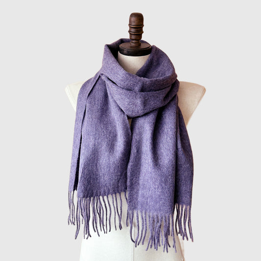 Pure Merino Wool Scarf | Long scarf with tassels | 4 Colors