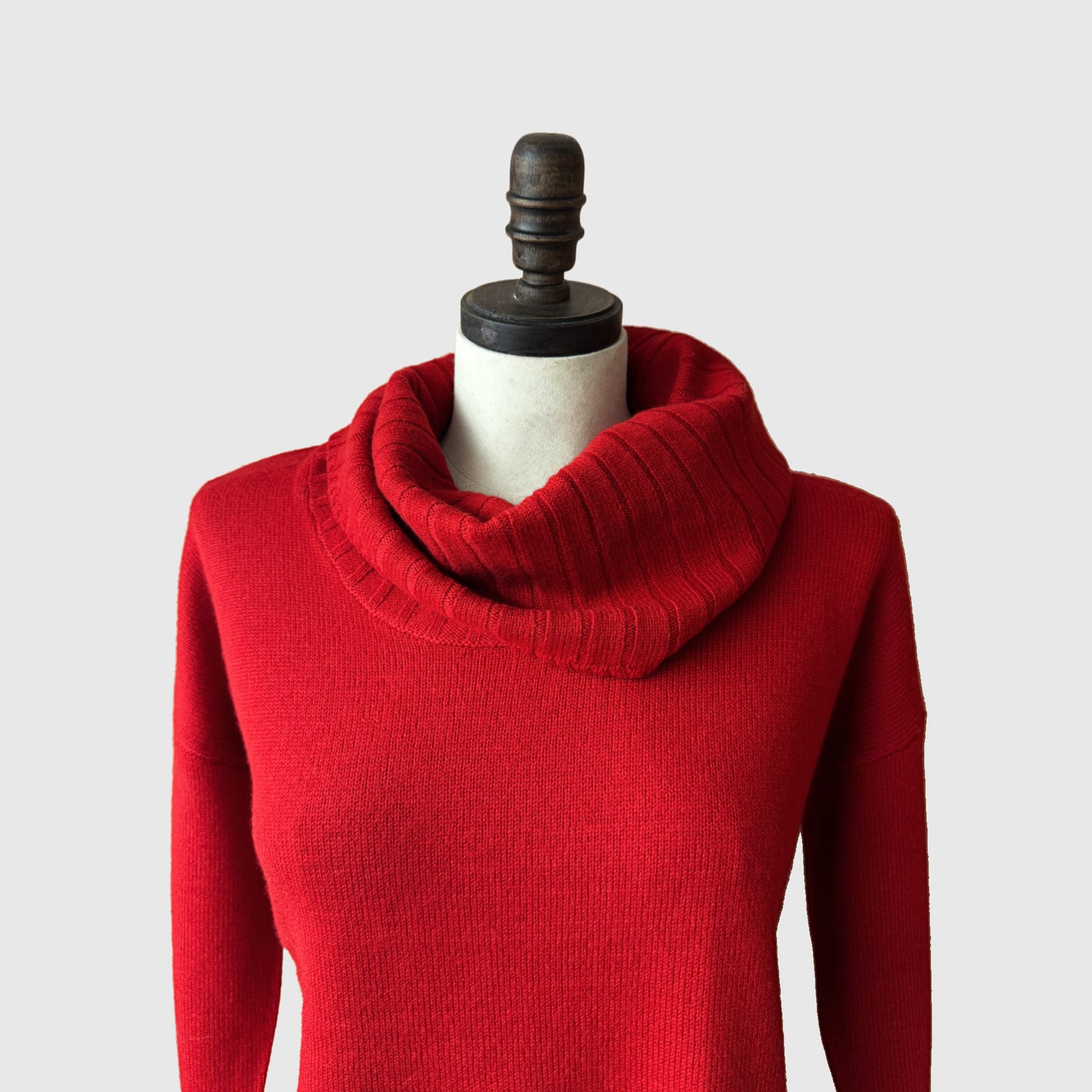 Winter wool cowl neck sweater top Red or Black | Merino wool women's knitwear