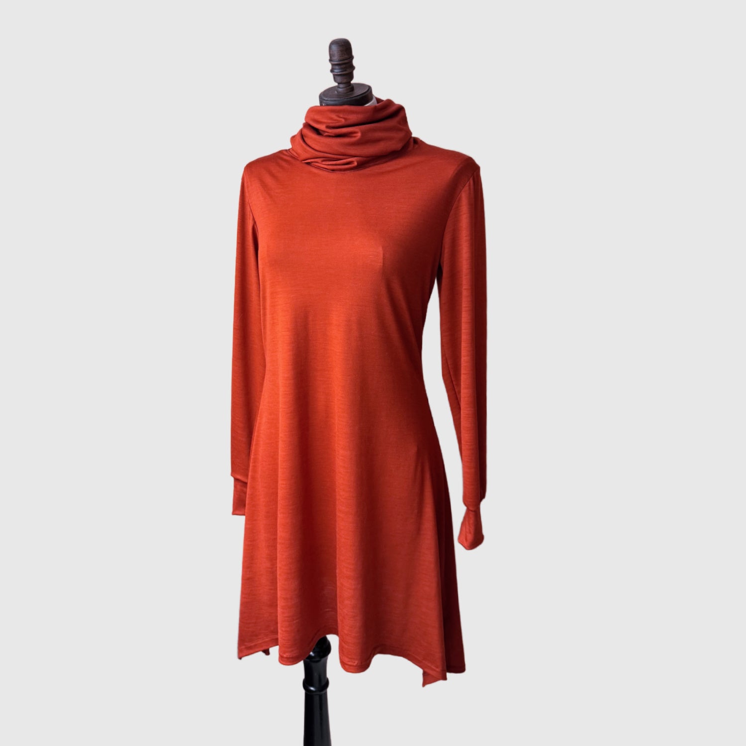 Long Merino Wool Tunic Wool Women's Dress Made in Canada