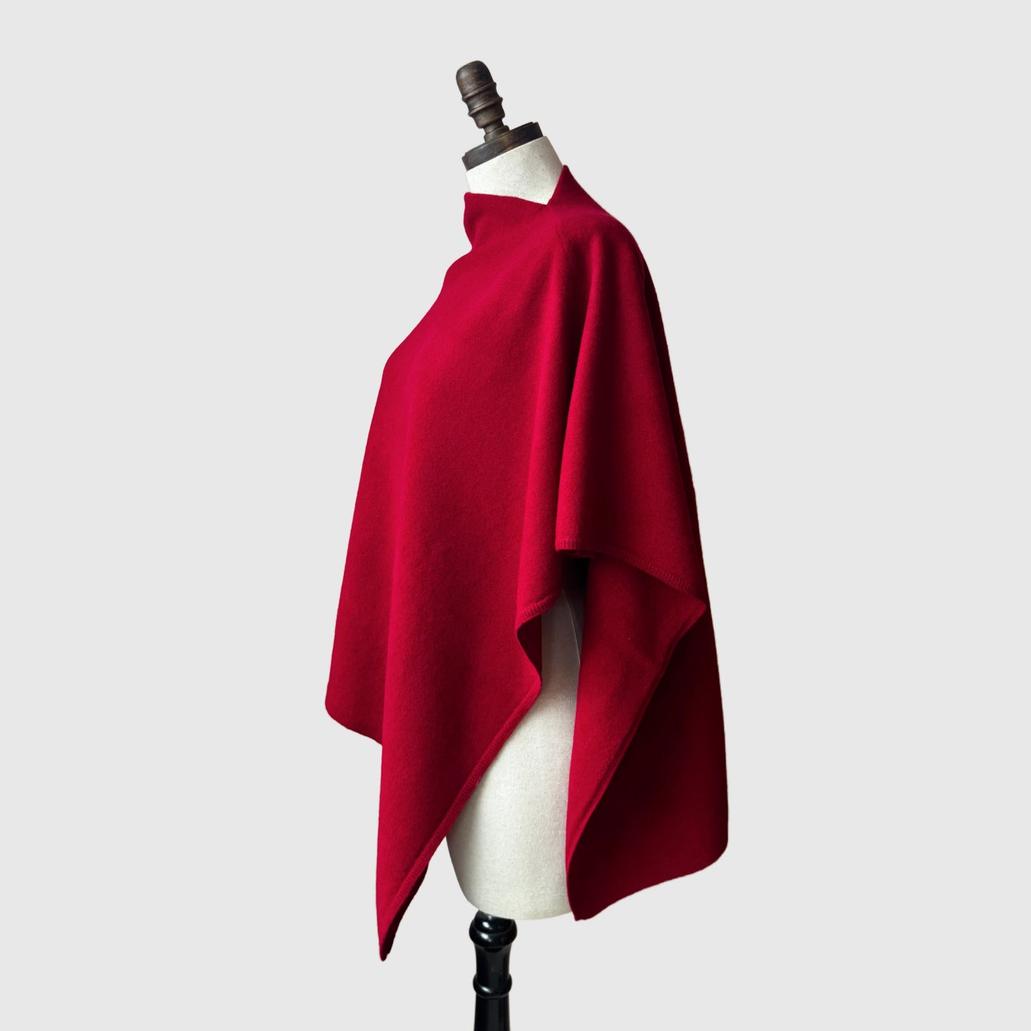 Red Merino Wool Wrap Poncho | 16 Colors