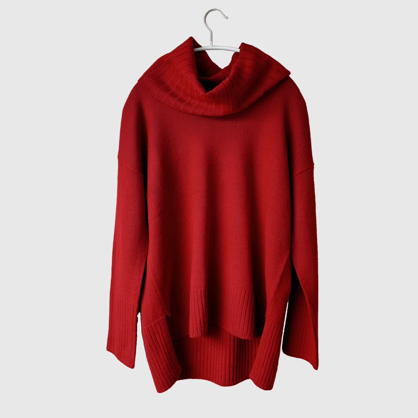 Winter wool cowl neck sweater top Red or Black | Merino wool women's knitwear