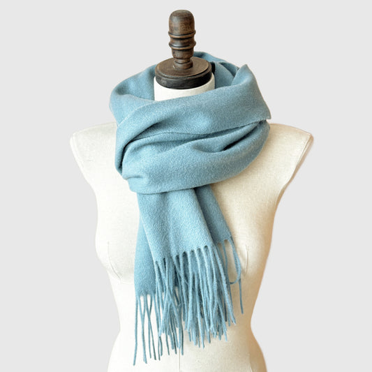 Long lambswool scarf with tassels | Winter wool scarves