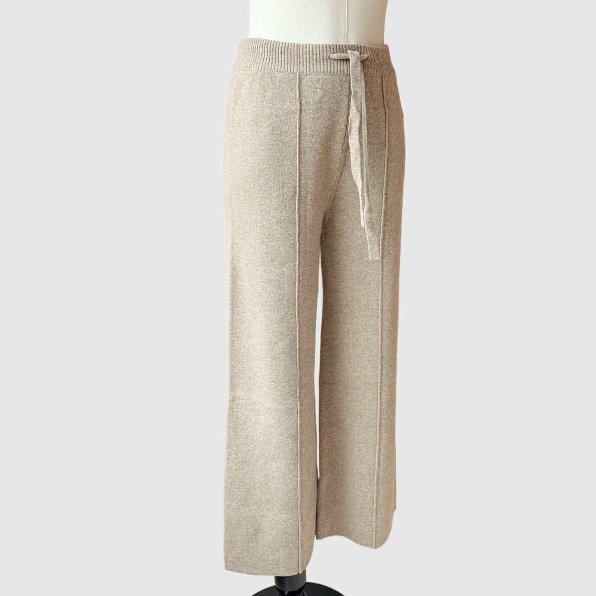 Wide leg wool pants | Drawstring merino wool pants