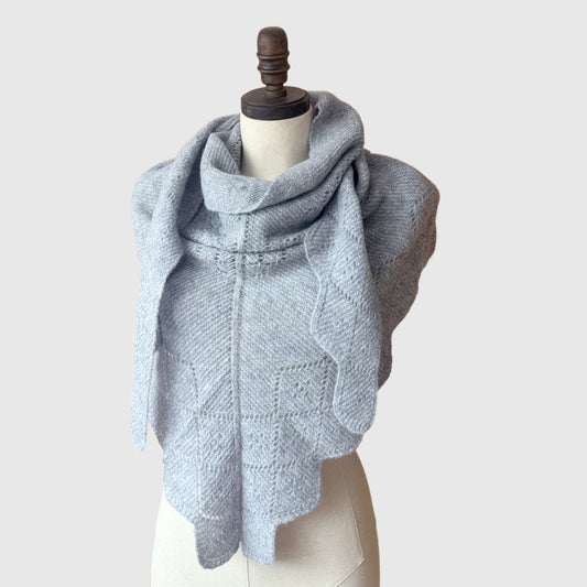 Scalloped Edge Cashmere triangle shawl | 5 Colors