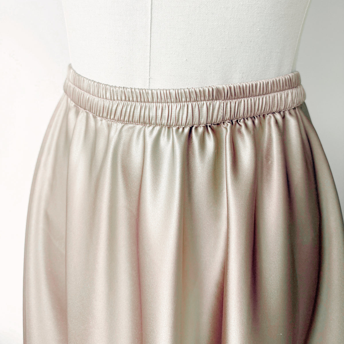 Flared Long silk skirt  | Cinched mulberry silk skirt