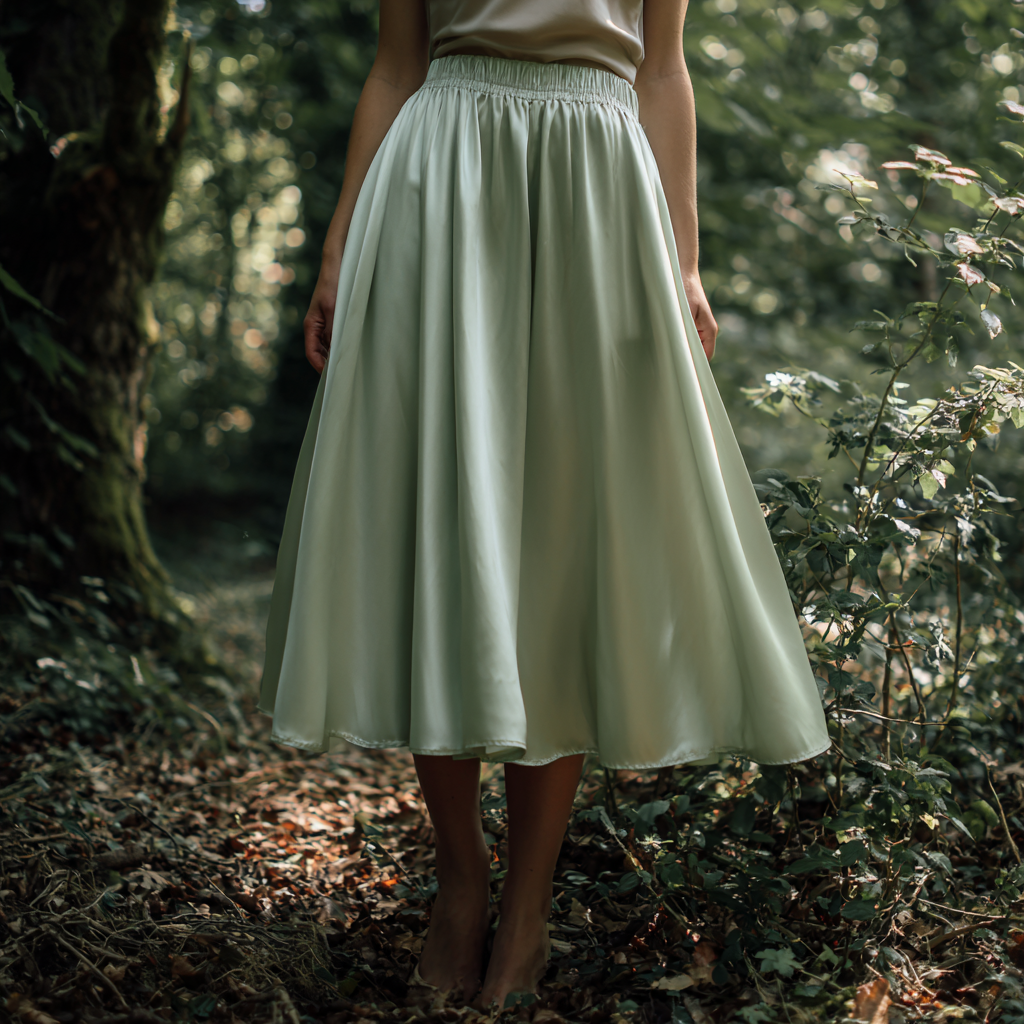 Flare silk skirt | Below knee skirt in 100% Mulberry Silk