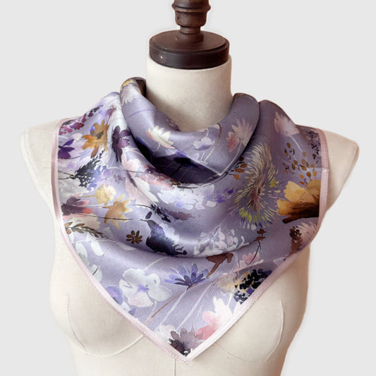 Meadow Floral Silk Neck Scarf | Silk Summer Neck Wrap