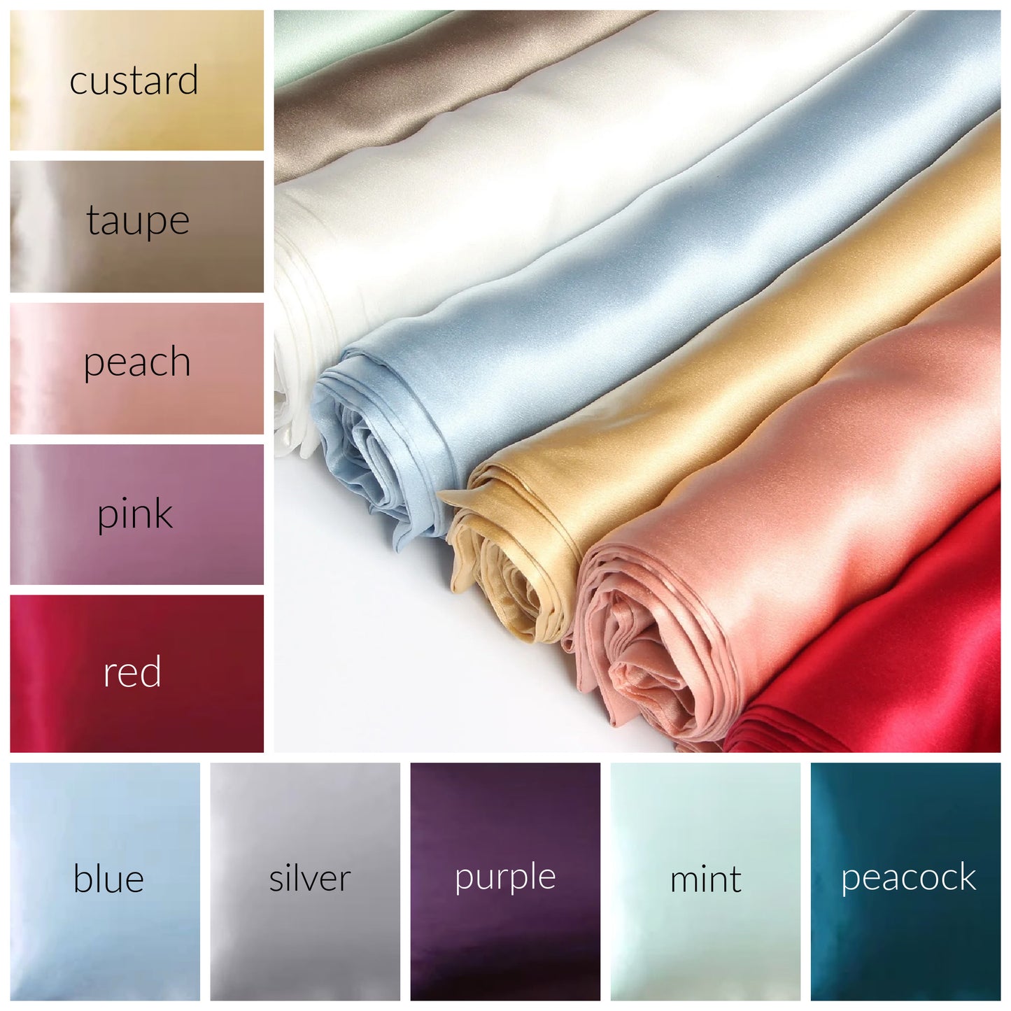 100% Mulberry Silk Pillowcase | 10 Colors
