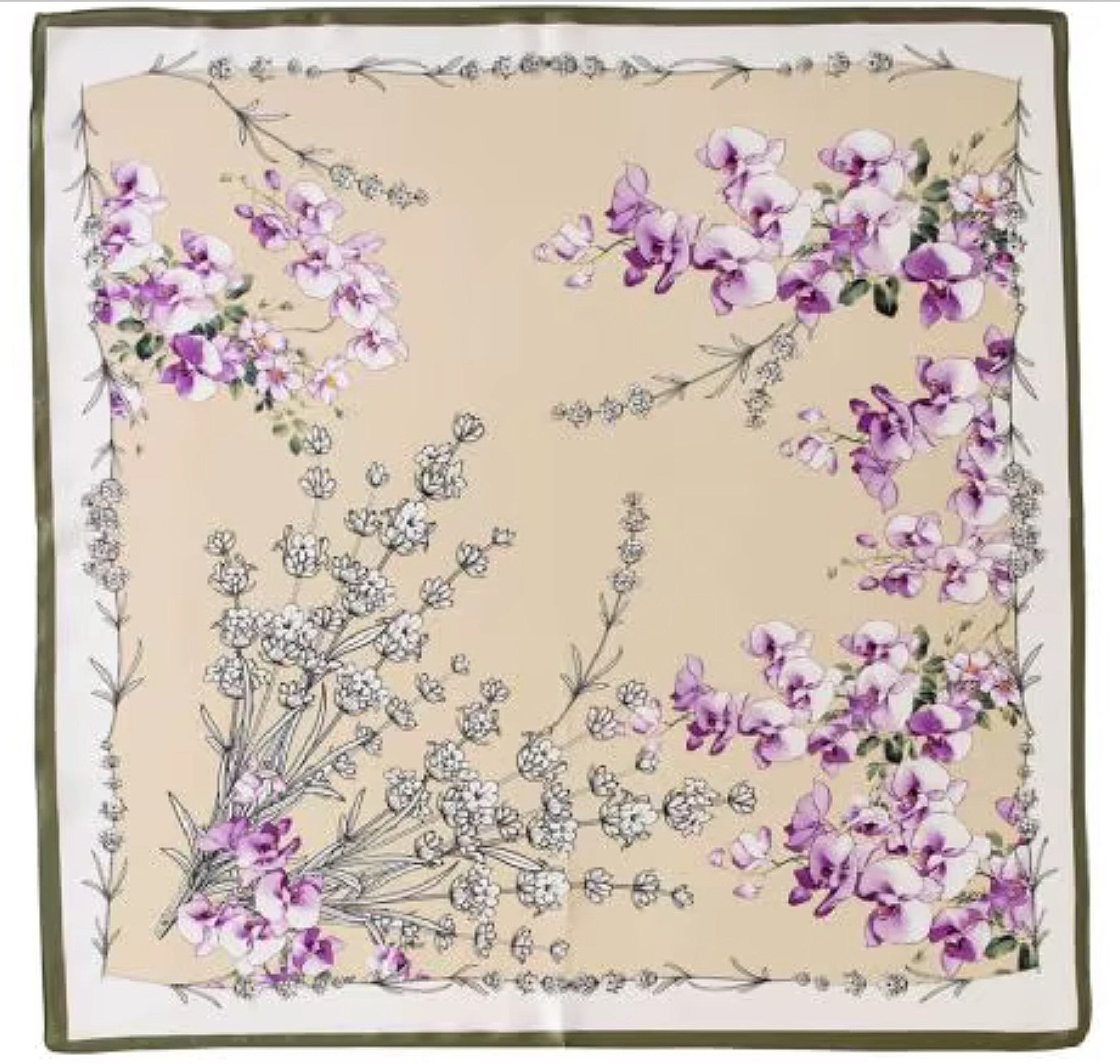 Large Square Silk Shawl | Pure Silk Scarf