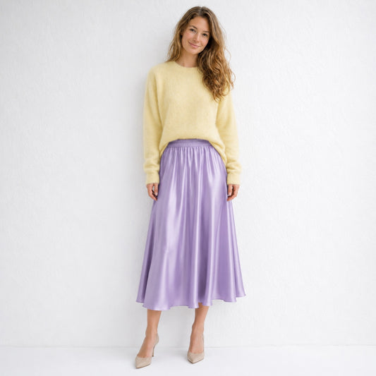 100% silk long skirt  | Flare summer silk skirt