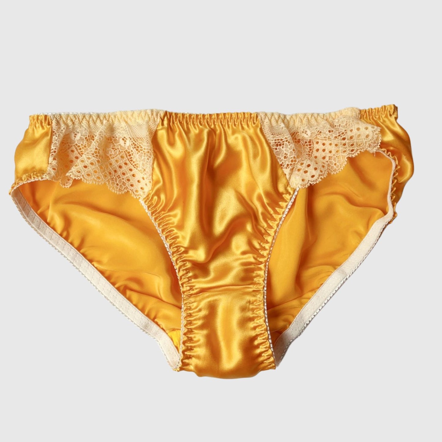 gold natural silk bikini underwear, made in Canada women's silk lingerie