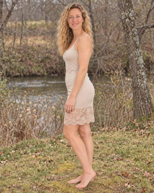 Silk Slip Dress with lace hem | 3 colors