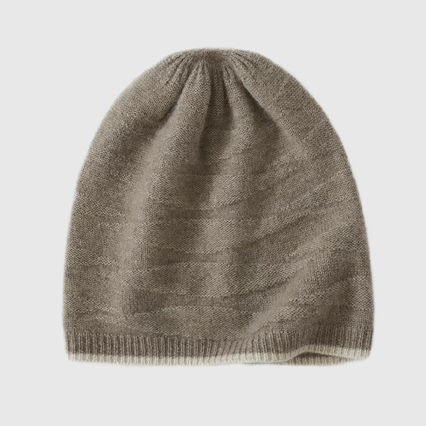 Thin Cashmere beanie | Textured Cashmere Hat Cream or Taupe