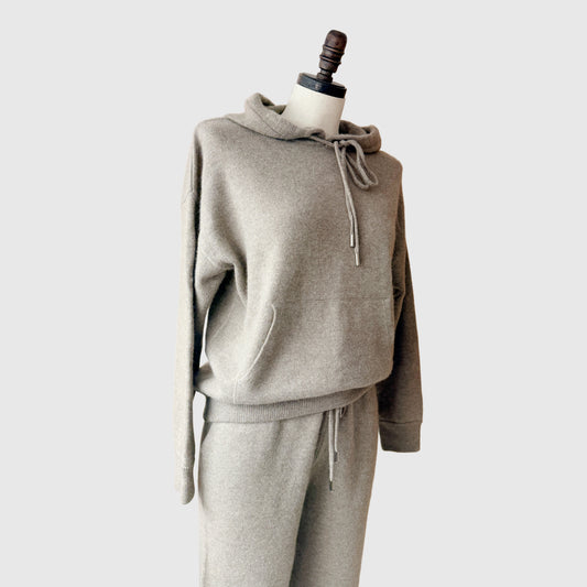 Cashmere knit hoodie and pants set | Women's Cashmere Loungewear