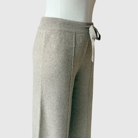 Wide leg wool pants | Drawstring merino wool pants