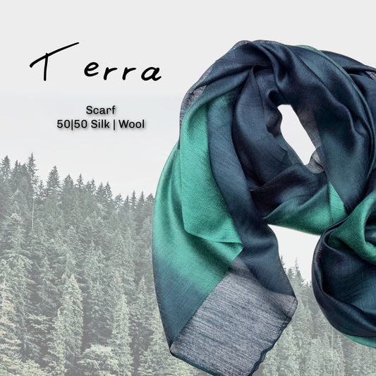 Terra Scarf Silk Wool | Gradient Ombré Scarf