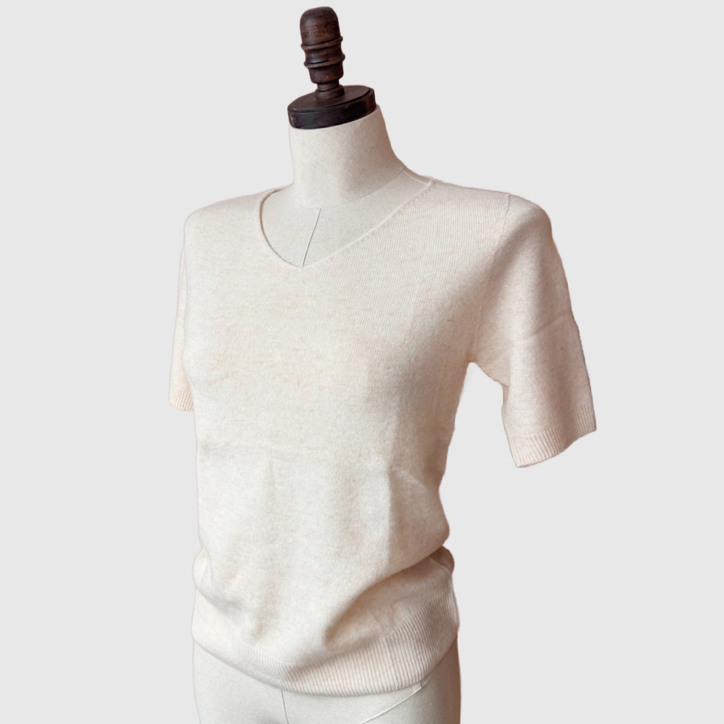 V-neck wool women's short-sleeved top | 11 Colors | Women’s merino knitwear