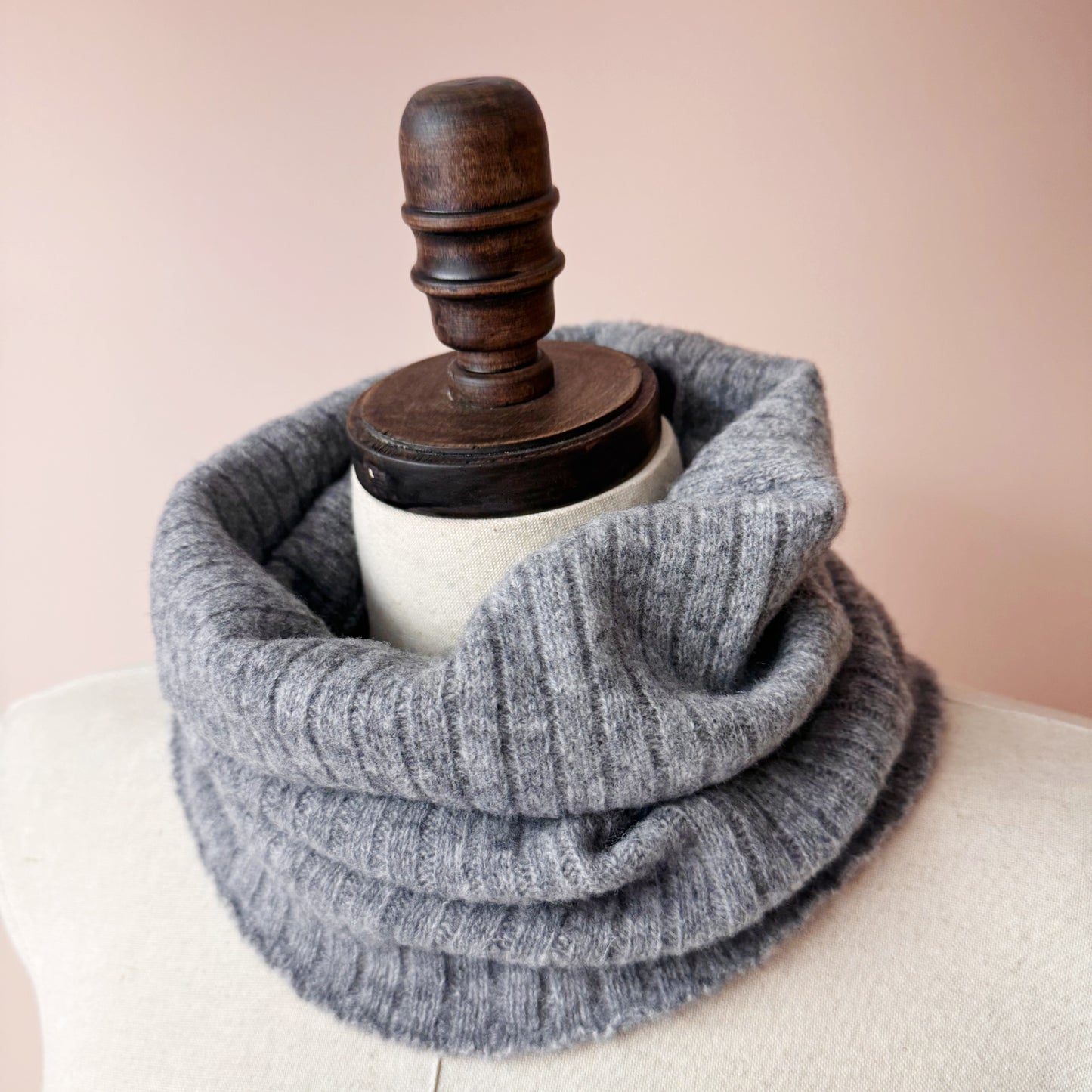 Ribbed Knit Merino Wool Neck Wrap | Wool Infinity Scarf | 4 Colors