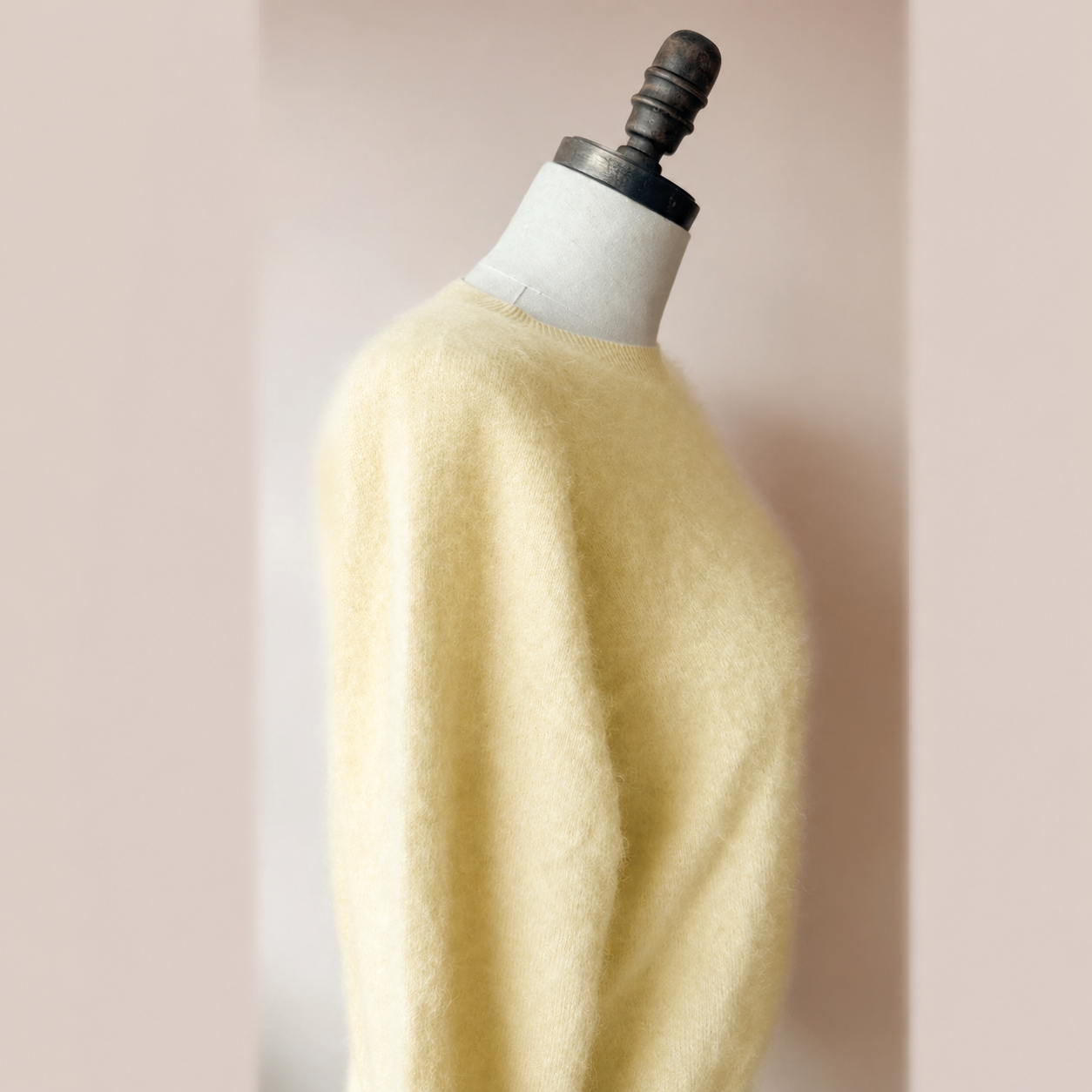 Yellow Brushed cashmere pullover top | Med/Large