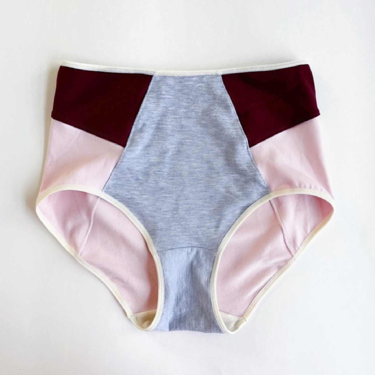 Pink Gray organic cotton french brief Women's M/L | Ready to ship